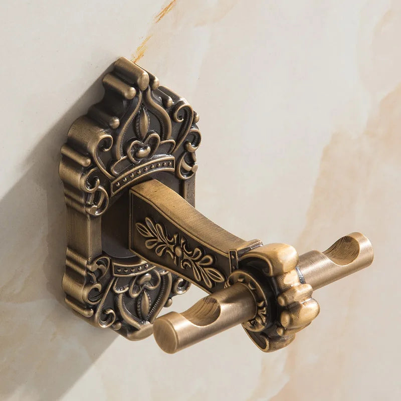 porte serviettes bronze ornements floraux porte savon porte papier classique serviette beige papier blanc