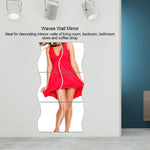 miroirs muraux modernes argentés opaques adhésifs 10cm 12cm ondulés 3d