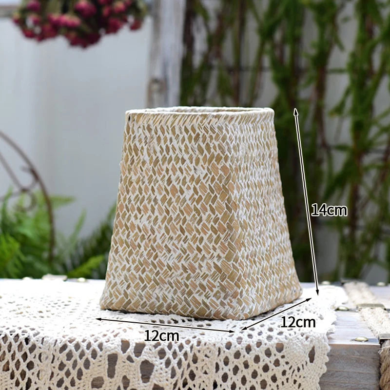 vases rotin tressé naturel rustique décoration maison fleurs séchées réutilisable