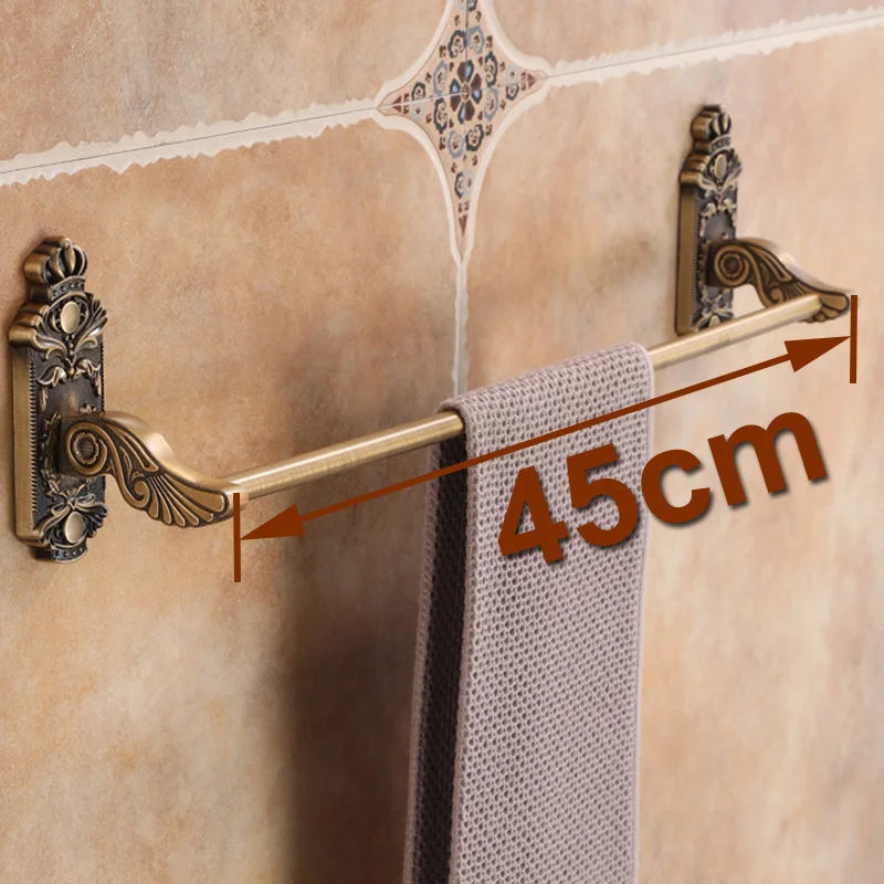 porte serviettes doré porte papier savon porte manteau ensemble salle bain finition antique bronze