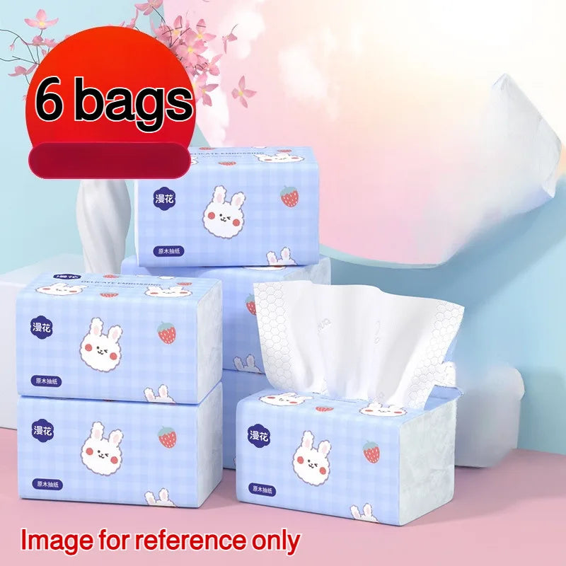 serviettes toilette bleu clair lapins mignons plis 170x120mm 320unités pack cartoon