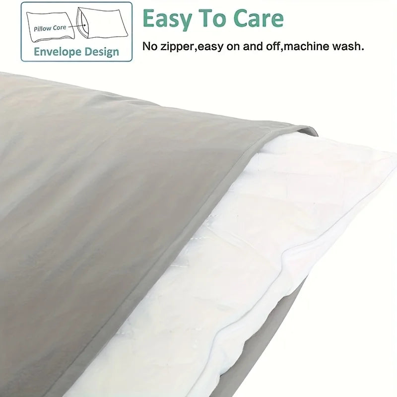taies d'oreiller coton 300pièces gris uni moderne 74x48cm enveloppe simple respectueux environnement