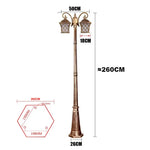 lampadaire classique or noir deux têtes éclairage extérieur ip55 led