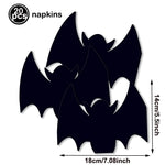 serviettes papier halloween motifs citrouille fantôme crâne main ensanglantée sorcière chauve souris cocktail