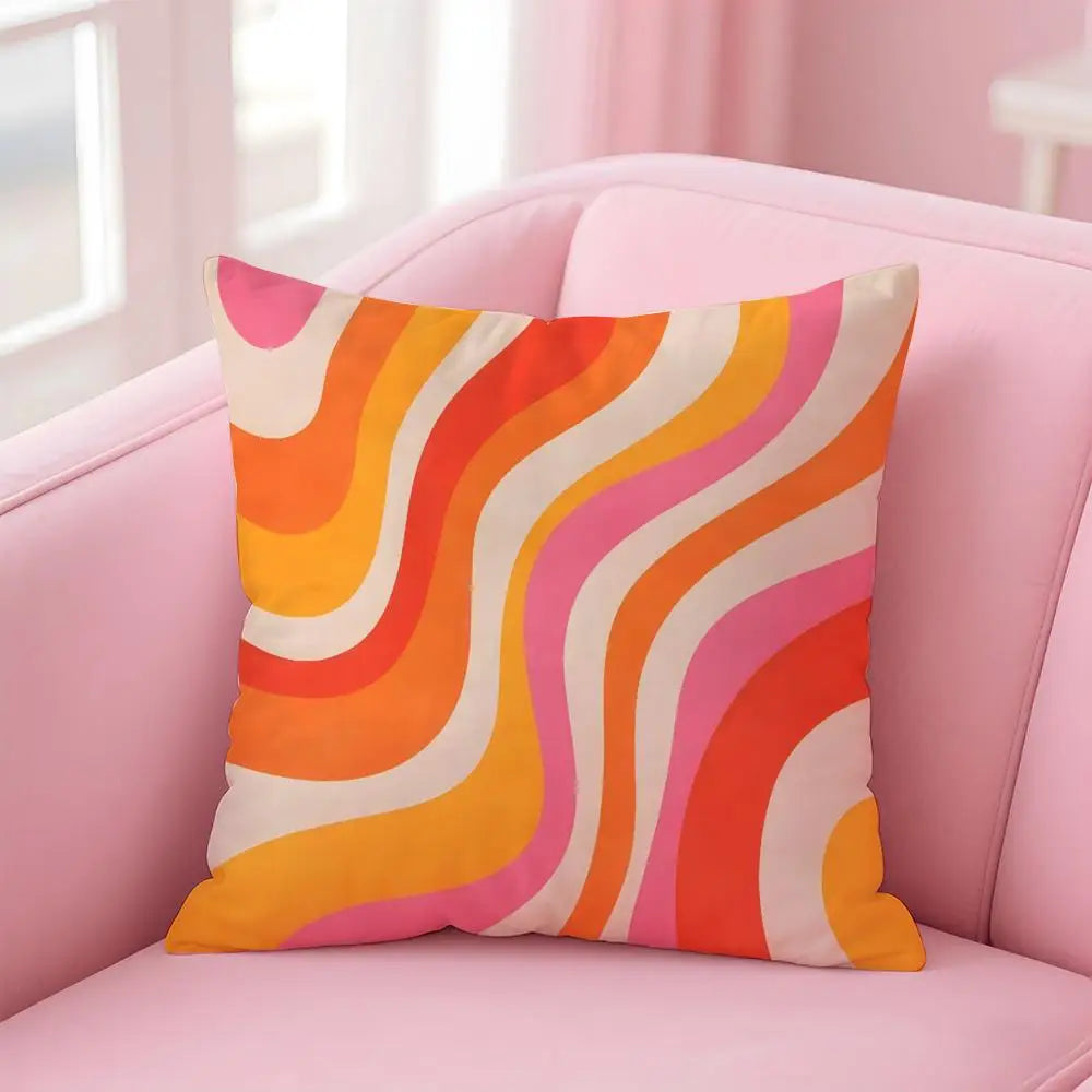 housse coussin motif géométrique polyester coton 35x35cm 40x40cm moderne chambre salon voiture