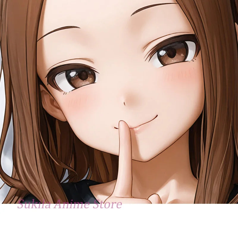 housse coussin imprimée double face polyester coton motif figurine anime cheveux lisses yeux grands