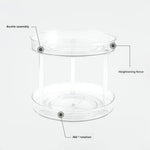 Plateau rotatif transparent pour rangement cuisine