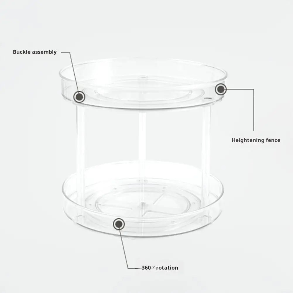 Plateau rotatif transparent pour rangement cuisine