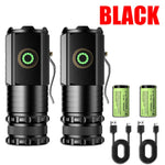 lampe torche noire led 15w rechargeable type ip68 anti choc emergency