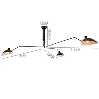 suspension lumineuse moderne industrielle led fer noir blanc toucher interrupteur