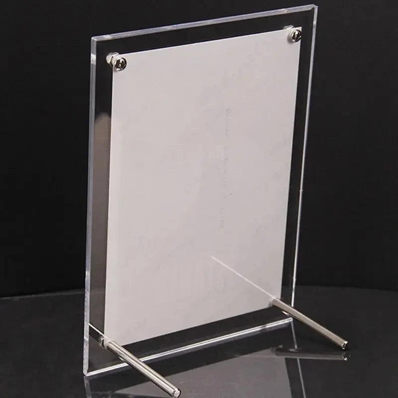 cadre photo transparent moderne imprimé floral vis fixations papier salon