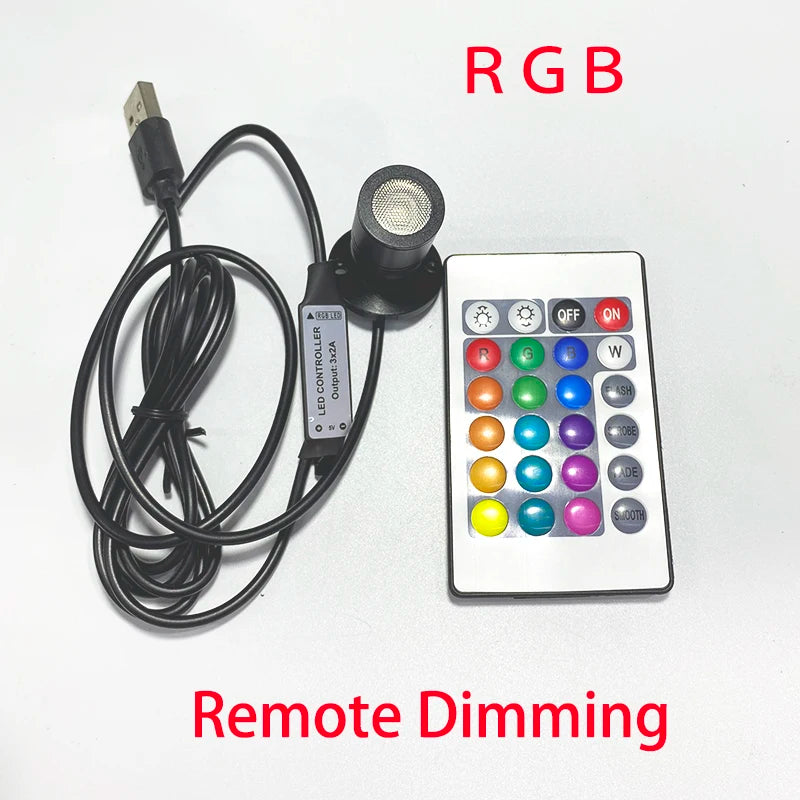 projecteur led noir moderne adhésif 1w 3w rgb télécommande câble adaptateur