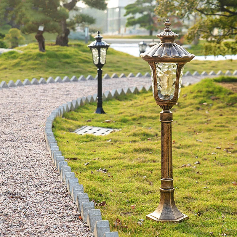 lampe jardin extérieure led noir bronze transparent classique vintage 80 110cm