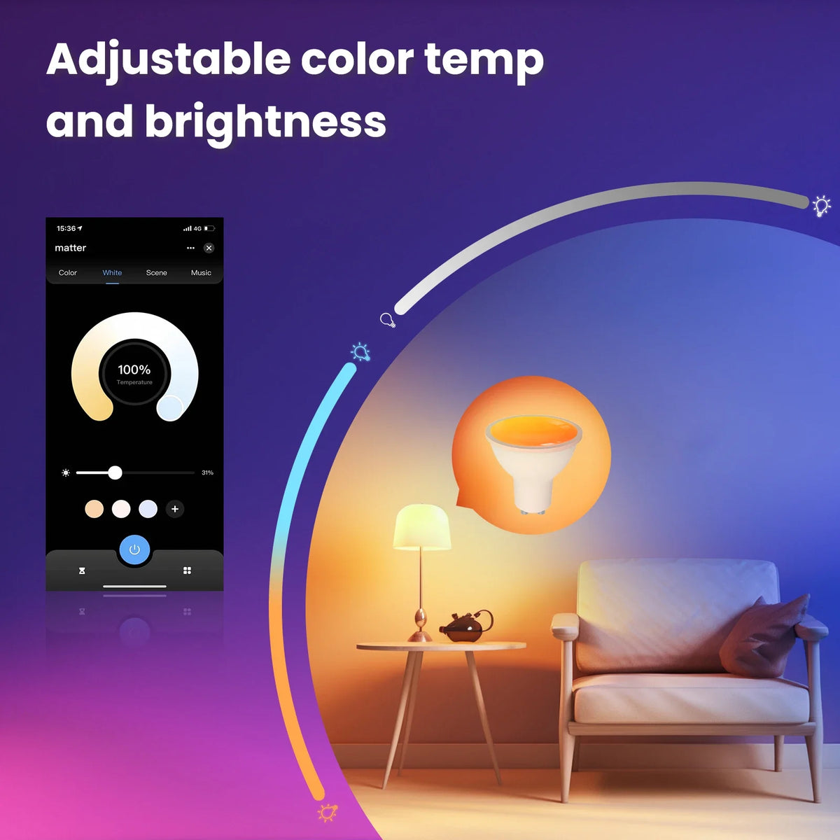 ampoule led intelligente blanc mat moderne wifi alexa google commande vocale