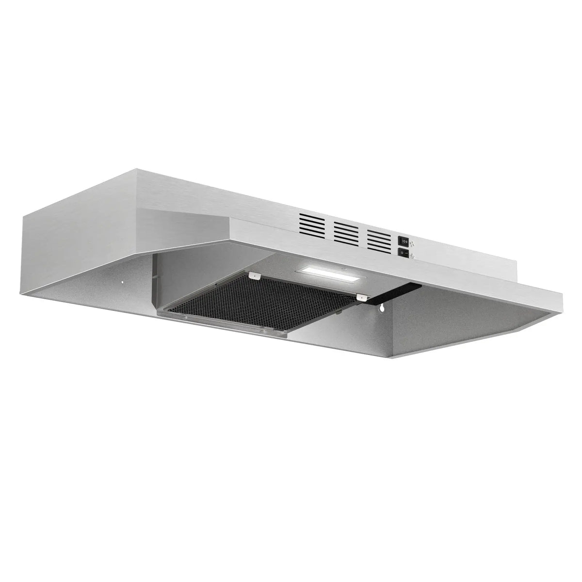 hotte cuisine acier inoxydable 280 cfm vitesses led argentée moderne easy clean