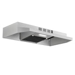 hotte cuisine acier inoxydable 280 cfm vitesses led argentée moderne easy clean