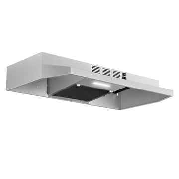 hotte cuisine acier inoxydable 280 cfm vitesses led argentée moderne easy clean