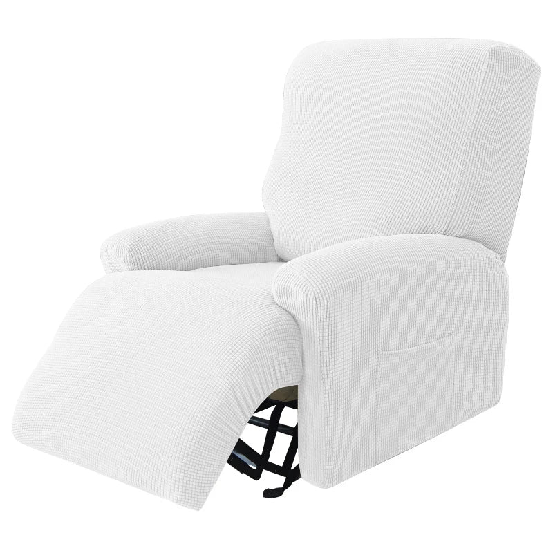 housse fauteuil inclinable gris jacquard moderne adhésif poche élastique intérieur