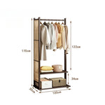 armoire vêtements mobile rotin marron clair 10 cintres boîtes rangement coussins entrée chambre moderne