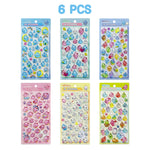 sticker 3d mignon goutte d'eau animaux étoiles arc ciel kawaii adhésif rose blanc bleuclair.texture