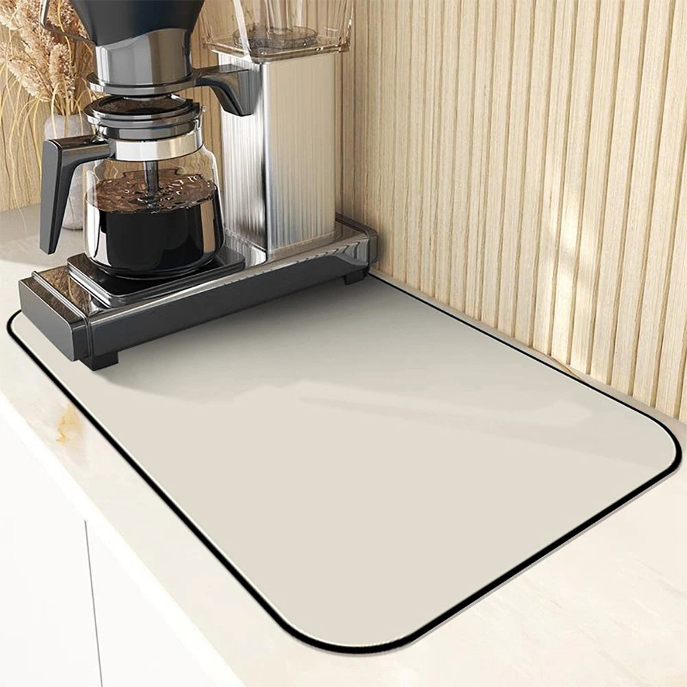 tapis cuisine absorbant moderne rectangle marron gris bleu uni rapide