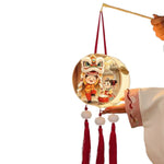 lanterne traditionnelle décoration maison fleurs personnages symboles chinois opaques polyester cylindrique tringle anniversaire