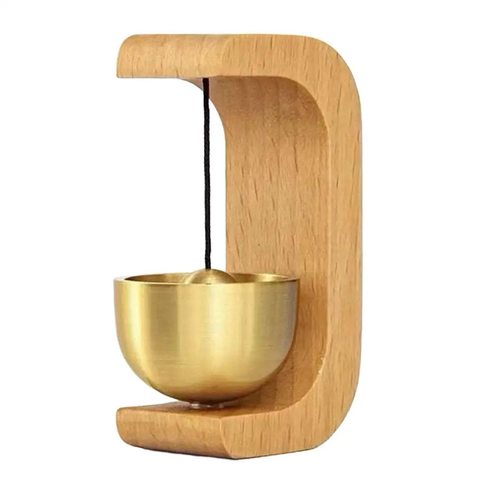 cloche porte bois naturel doré moderne adhésif intérieur extérieur ornement cadeau anniversaireDecorationSuspensionBrillante