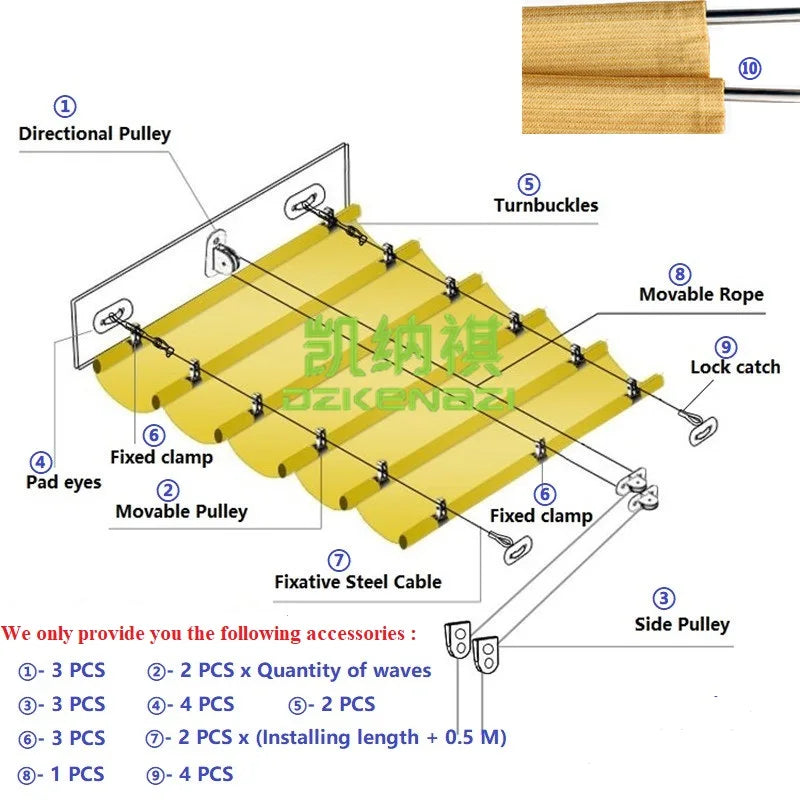 Voile d'ombrage rétractable 1x2.5m rouge sur terrasse