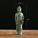 statue jardin bouddha pierre vert clair texture granulée classique