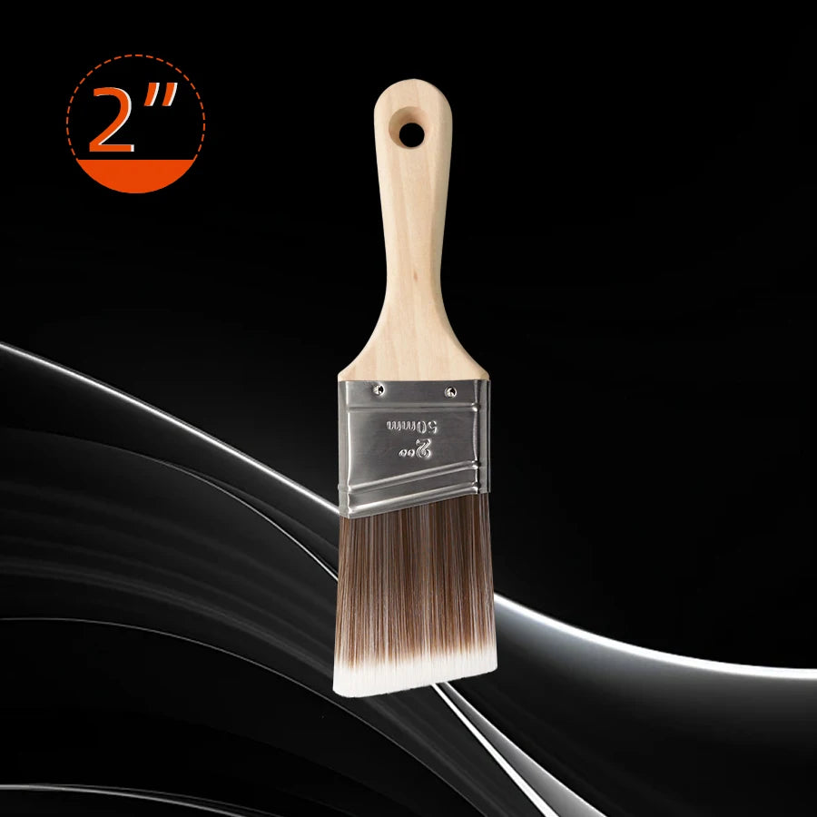 pinceau peinture bois naturel poils marron clair classique pouces large 8.1 pouces longueur