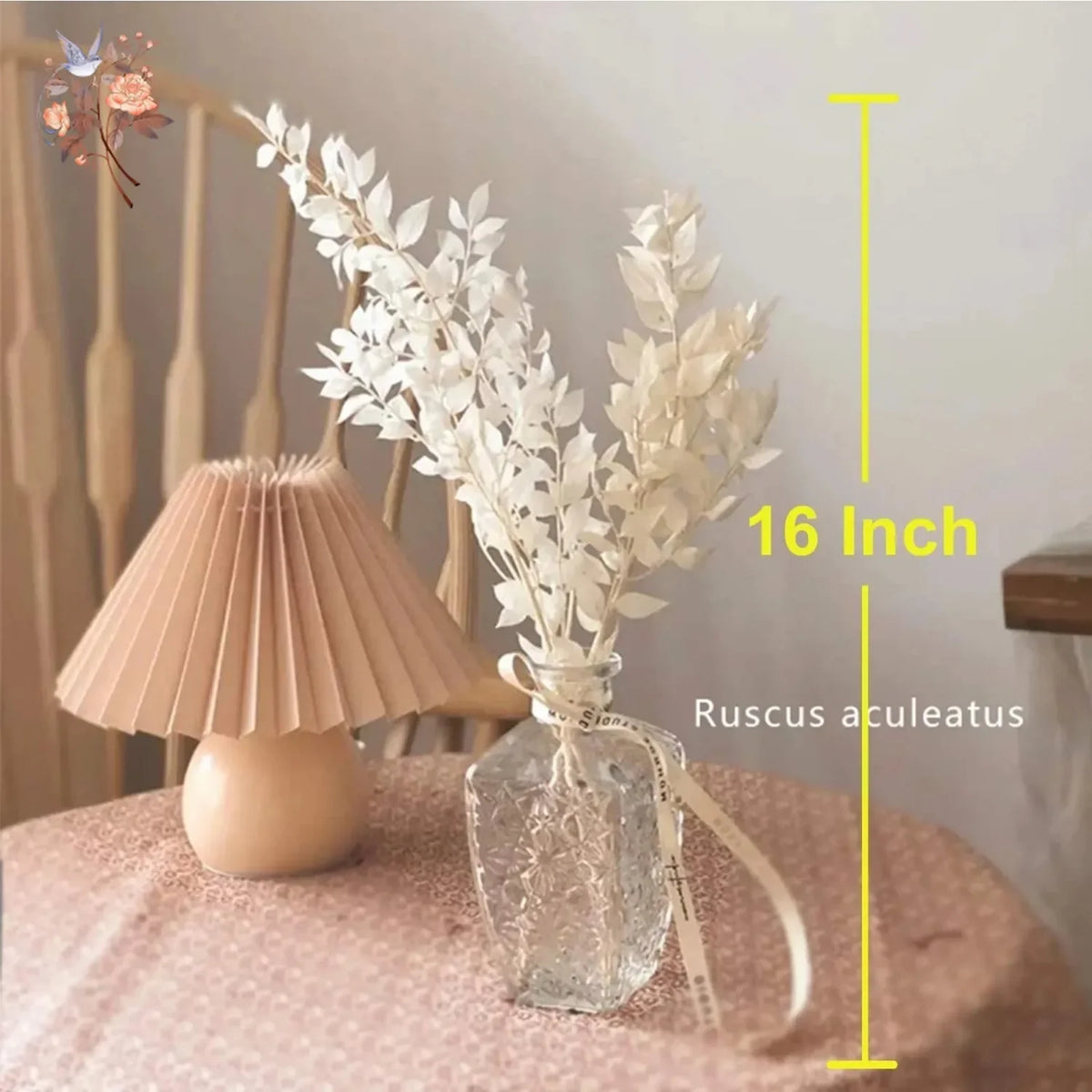 décoration intérieure bouquet eucalyptus blanc feuilles ruscus naturel moderne chambre mariage anniversaire