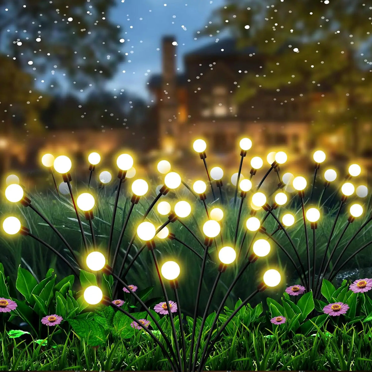guirlande lumineuse solaire moderne blanc chaud boules sphériques extérieur imperméable led autoinstallation festive