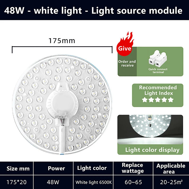 plaque led blanc câble moderne 12w 18w 24w 36w 48w 72w