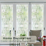film fenêtre décoratif moderne lignes vertes fond blanc protection uv isolation thermique 45x100cm 45x200cm