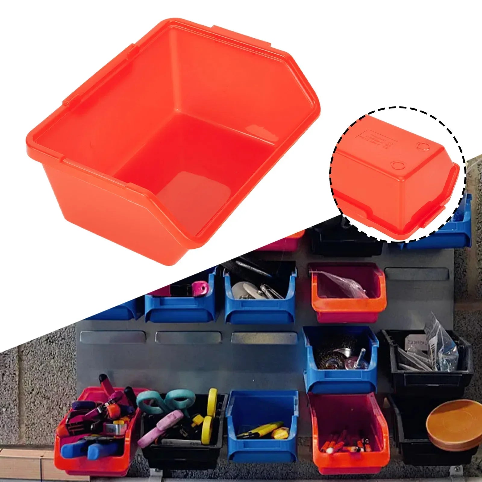 Boîte de rangement atelier en plastique PE jaune et noir pour outils