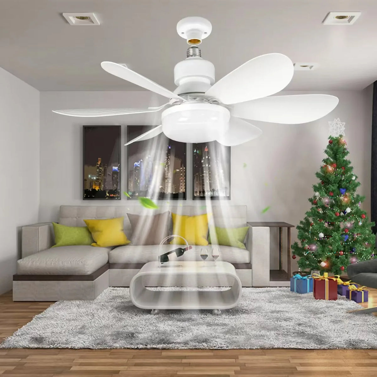 ventilateur led blanc moderne 20.5 inch télécommande dimmable flux lumineux 249 2000