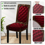 housses chaises dîner rouge foncé ornementées capitonnées élastiques machine lavables six pièces