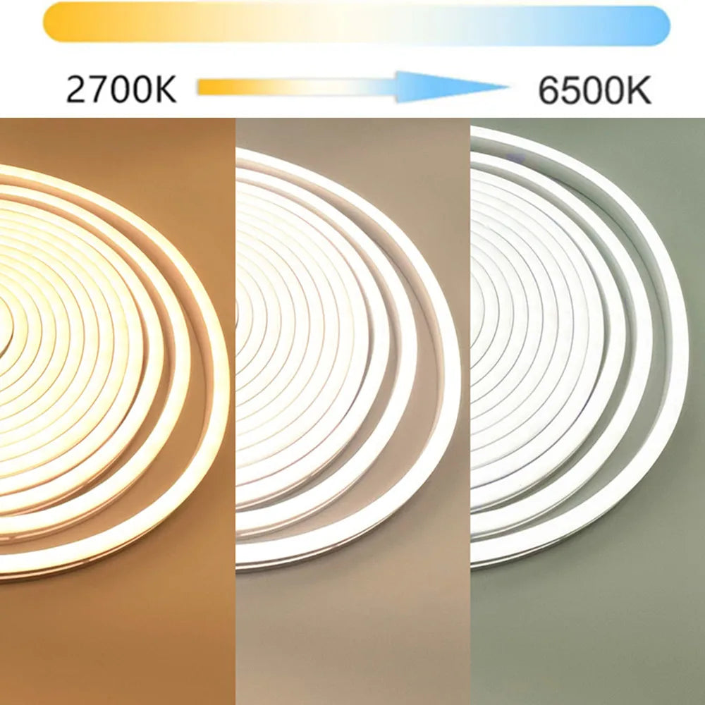 ruban led flexible blanc circulaire moderne clips 2700k 6500k étanche 24v