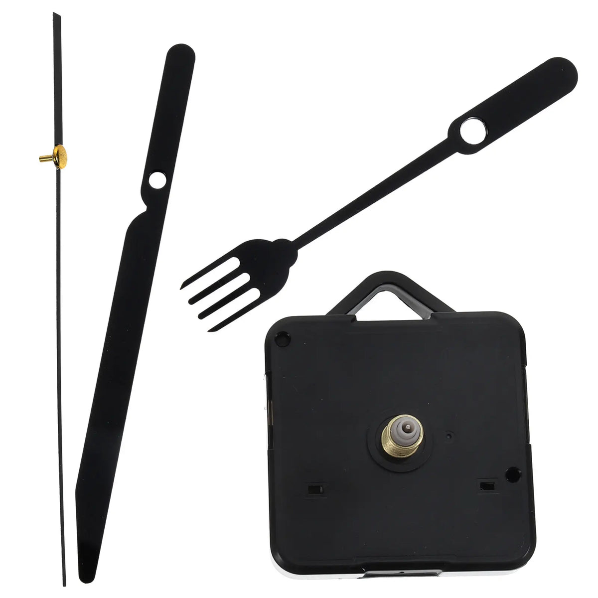 mécanisme horloge silencieuse aiguilles noires platine moderne cadrans aiguilles heures minutes secondes quartz