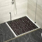 tapis salle bain douche galets antidérapant motifs ronds drainage ventouses moderne minimaliste