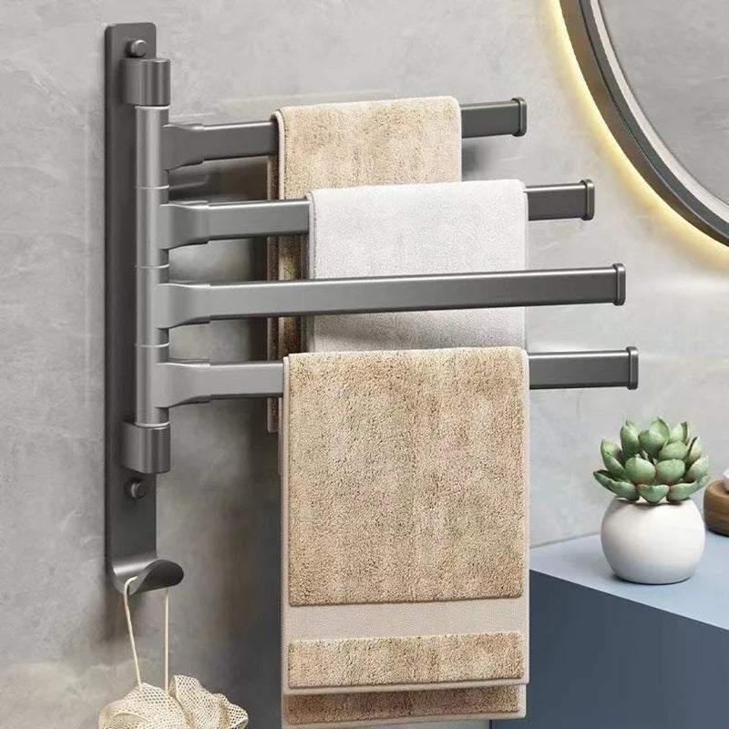 porte serviettes mural gris métallique texture lisse moderne salle bains fixations vis serviettes