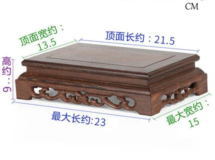 support décoratif bois sculpté motifs floraux marron foncé artisanal traditionnel