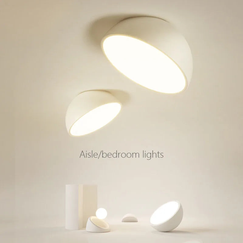 Lampes plafonnier LED modernes aluminium blanc gris clair éclairage minimaliste chambre salon