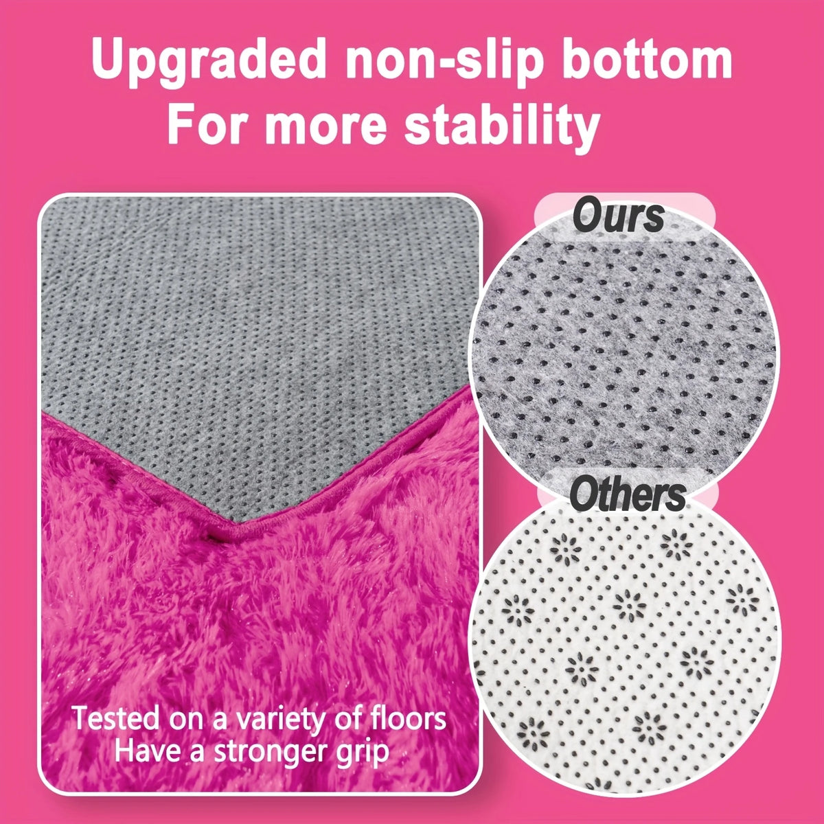 tapis rose vif moderne doux fourré salon chambre autocollants adhésifs large dimensionnels