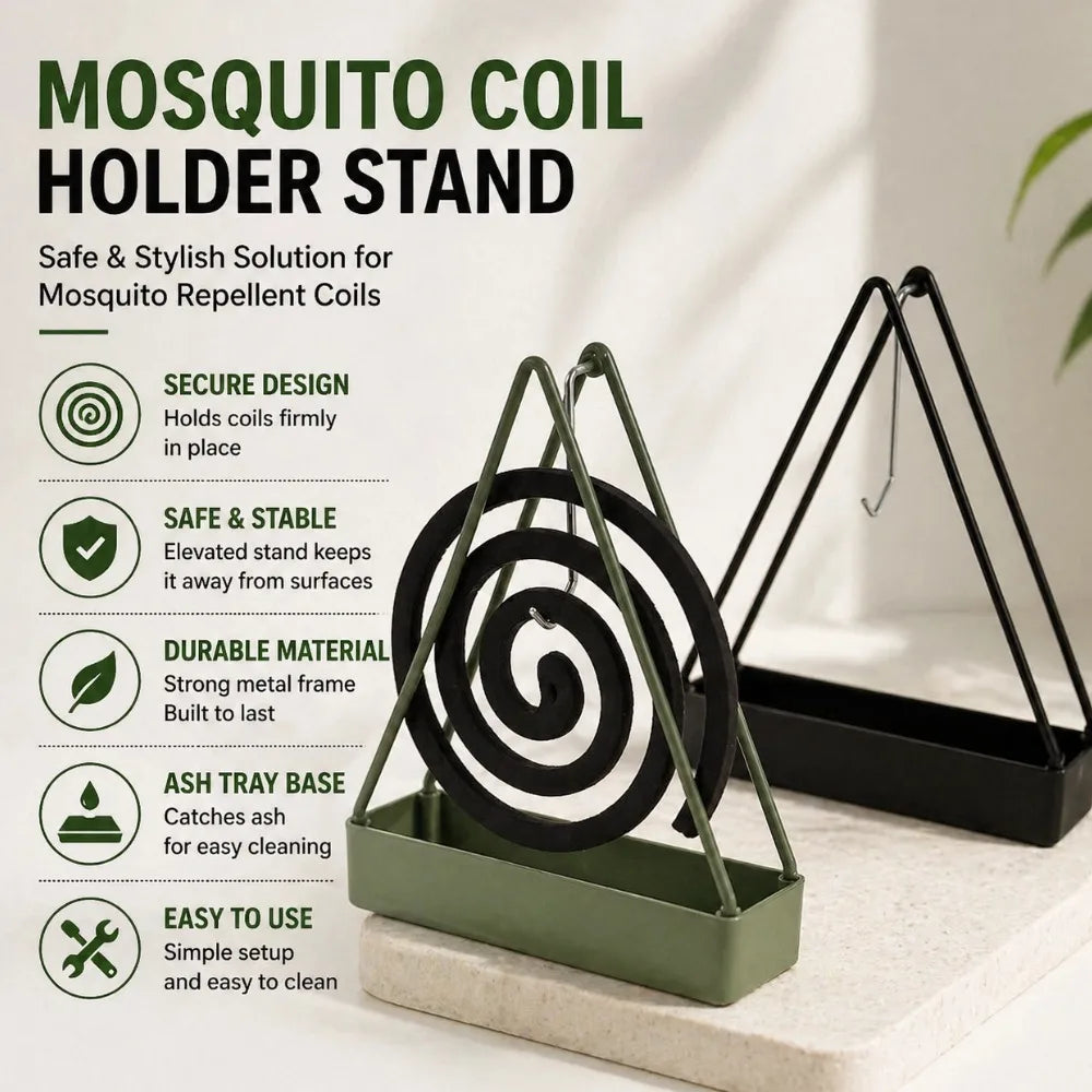 porte spirale anti moustiques couleurs vert olive noir orange minimaliste triangulaire calendrier bois bloc