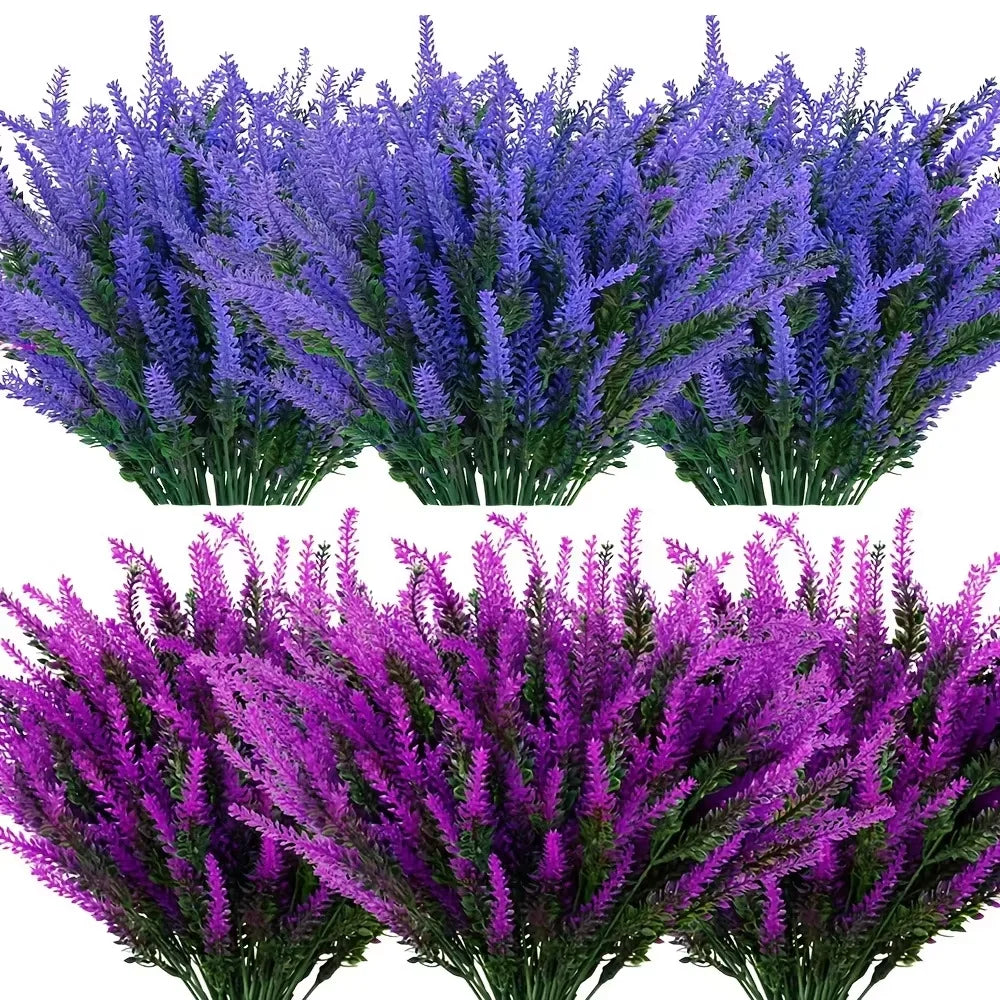 décoration intérieure moderne bouquet artificiel violet feuilles vertes cloches extérieur mariage anniversaire minimaliste
