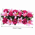 décoration florale artificielle guirlande rectangulaire fleurs roses lys champêtreintérieur événements mariage anniversaire