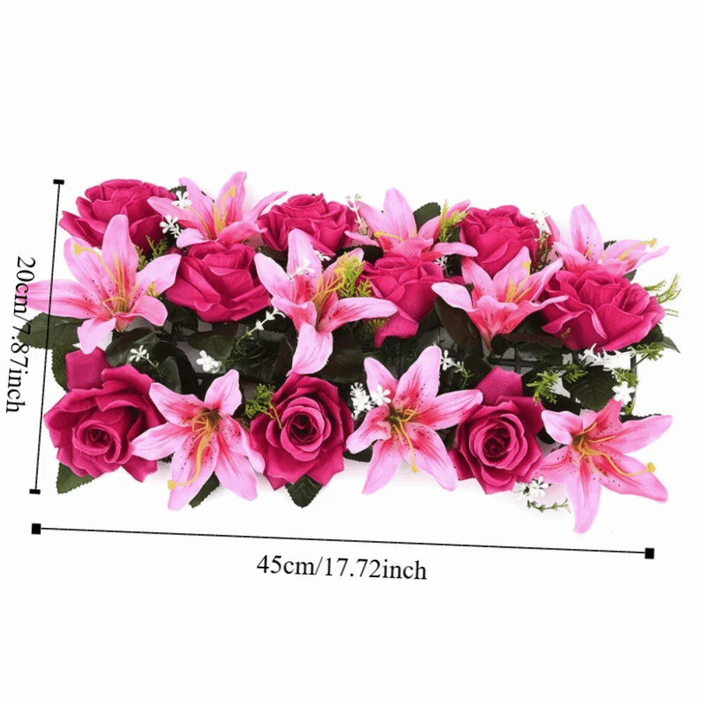 décoration florale artificielle guirlande rectangulaire fleurs roses lys champêtreintérieur événements mariage anniversaire