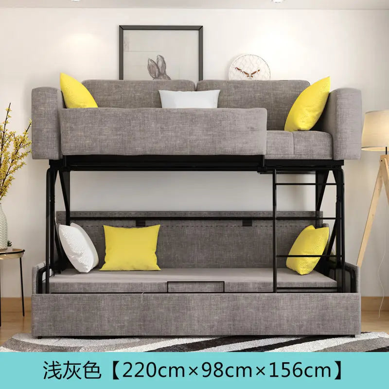 canapé lit pliant moderne gris bleu jaune blanc tissu floral high elastic foam sponge
