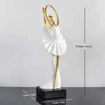 figurines ballerines deco moderne or blanc intérieur noel art abstrait résine